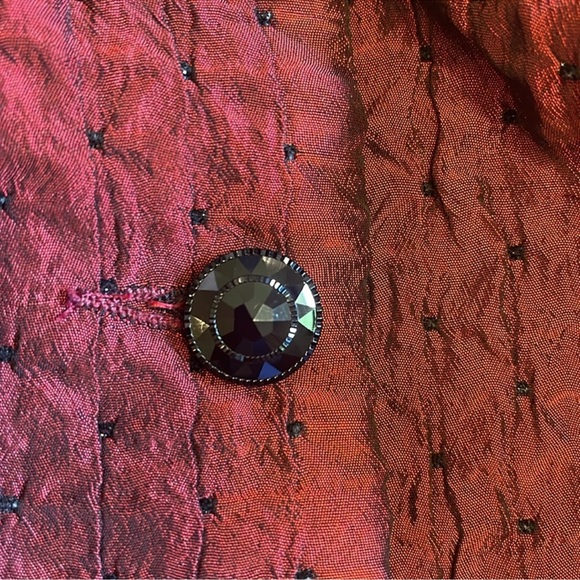 Burgundy Textured small Skirt Suit Set Dark Academia Vintage Y2K Office - Picture 7 of 9